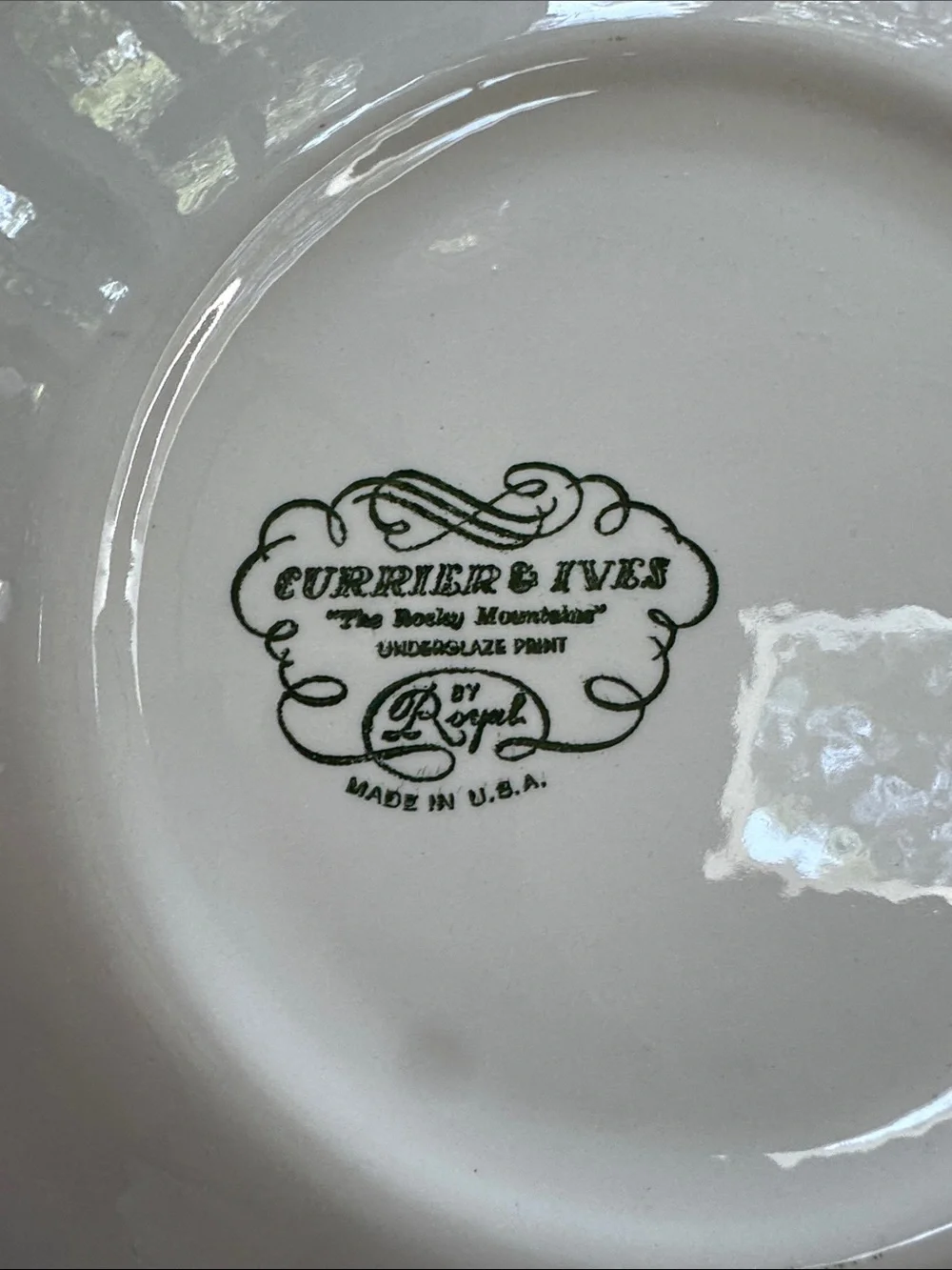Vintage CURRIER & IVES by Royal China Scenic Transferware Ironstone - Set of 2